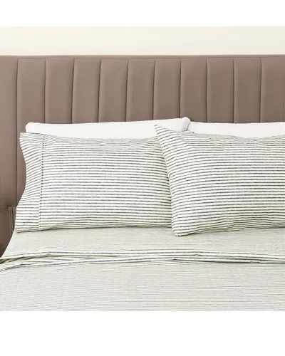 Linery & Co . Evette Ultra-soft Striped Brushed Sheet Set In Multi