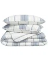 Linery & Co Farmhouse Stripe Microfiber Quilt Set With Shams