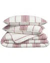 Linery & Co Farmhouse Stripe Microfiber Quilt Set With Shams In Multi