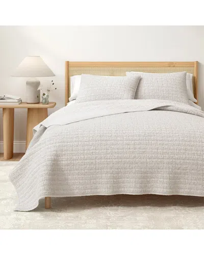 Linery & Co . Genevieve 100% Cotton Honeycomb Waffle Quilt Set In Neutral
