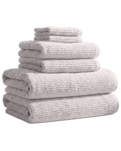 Linery & Co . Georgiana Turkish Cotton Textured 6pc Bath Set In Gray