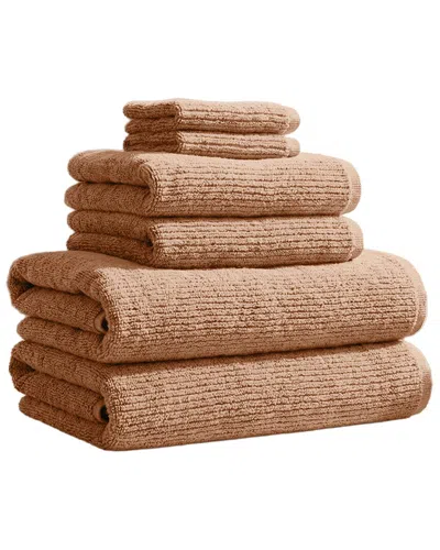 Linery & Co . Georgiana Turkish Cotton Textured 6pc Bath Set In Brown