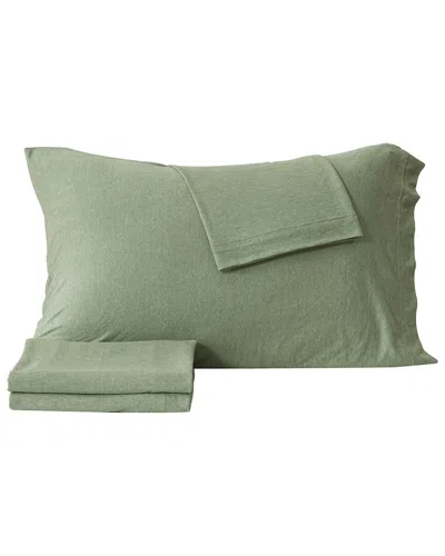 Linery & Co Heathered Mélange Cotton Jersey Knit Sheet Set