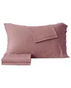 Linery & Co Heathered Mélange Cotton Jersey Knit Sheet Set In Pink