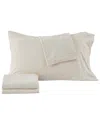 Linery & Co Heathered Mélange Cotton Jersey Knit Sheet Set In White