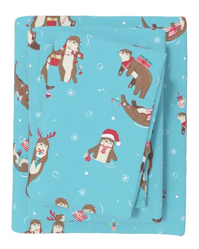 Linery & Co Kids Whimsical Holiday 100% Turkish Cotton Flannel Sheet Set
