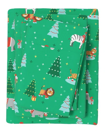 Linery & Co Kids Whimsical Holiday 100% Turkish Cotton Flannel Sheet Set