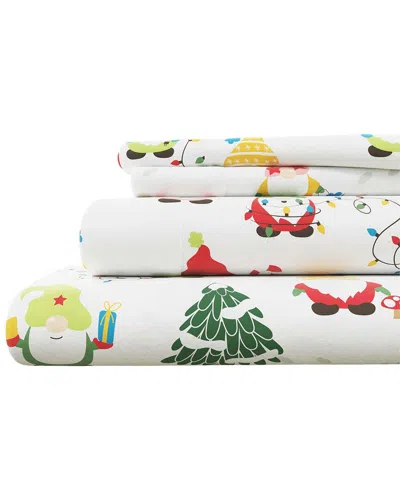 Linery & Co Kids Whimsical Holiday 100% Turkish Cotton Flannel Sheet Set