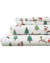 Linery & Co Kids Whimsical Holiday 100% Turkish Cotton Flannel Sheet Set In Multi