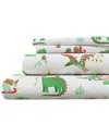 Linery & Co Kids Whimsical Holiday 100% Turkish Cotton Flannel Sheet Set In Multi