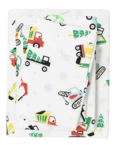 Linery & Co Kids Whimsical Holiday 100% Turkish Cotton Flannel Sheet Set In Multi
