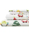 Linery & Co Kids Whimsical Holiday 100% Turkish Cotton Flannel Sheet Set In Multi