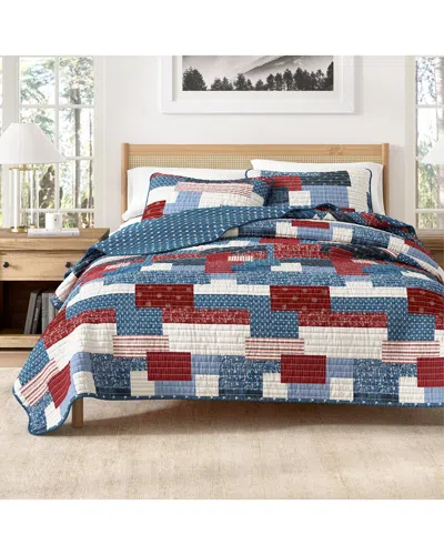 Linery & Co . Lowel Americana Stitched Quilt Set In Multi