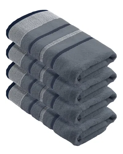 Linery & Co Luxury Cotton Decorative Towel Set In Gray