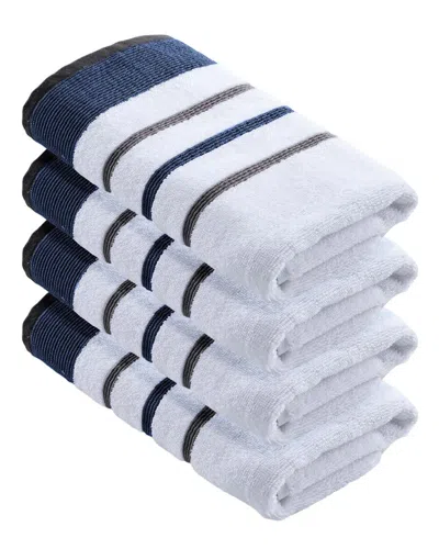 Linery & Co . Luxury Cotton Decorative Towel Set Ha In Blue