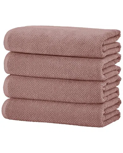 Linery & Co Luxury Cotton Textured Bath Towel In Red