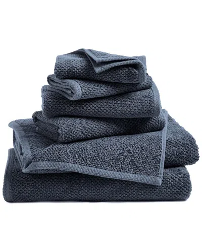 Linery & Co Luxury Cotton Textured Bath Towel In Blue