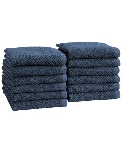 Linery & Co Luxury Cotton Textured Bath Towel In Blue