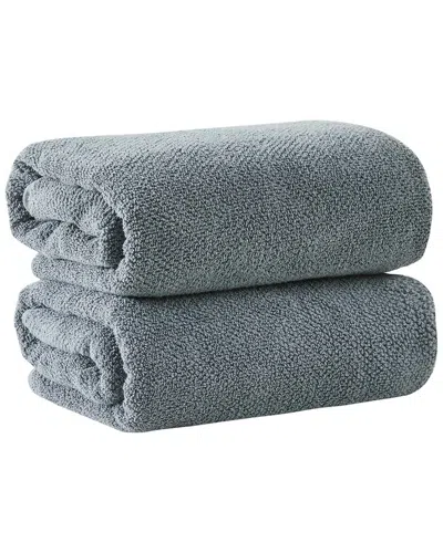 Linery & Co Luxury Cotton Textured Bath Towel In Blue