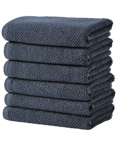 Linery & Co Luxury Cotton Textured Bath Towel In Blue