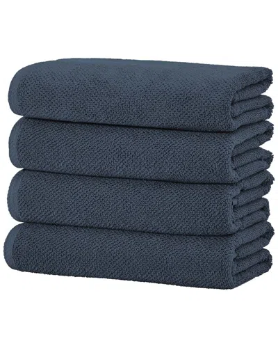 Linery & Co Luxury Cotton Textured Bath Towel In Blue
