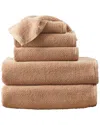 Linery & Co Luxury Cotton Textured Bath Towel In Brown