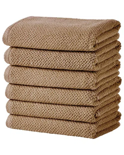 Linery & Co Luxury Cotton Textured Bath Towel In Brown