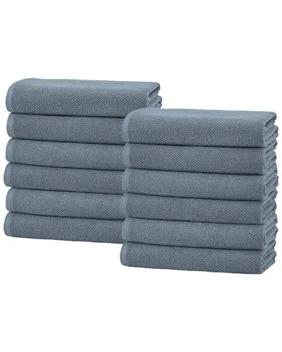 Linery & Co Luxury Cotton Textured Bath Towel In Gray
