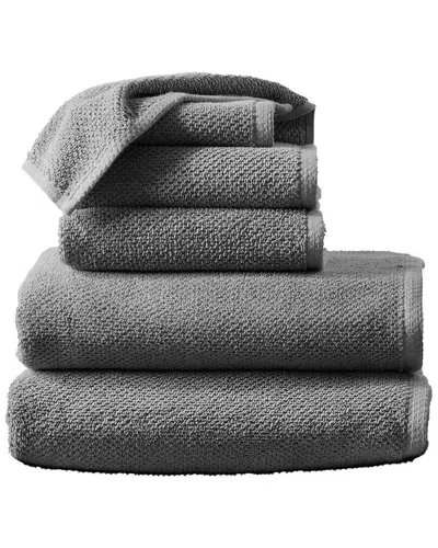 Linery & Co Luxury Cotton Textured Bath Towel In Gray