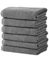 Linery & Co Luxury Cotton Textured Bath Towel In Gray