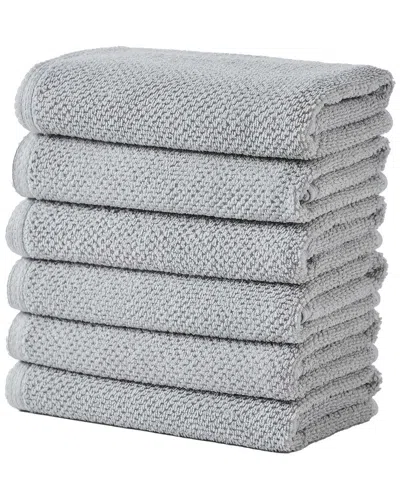 Linery & Co Luxury Cotton Textured Bath Towel In Gray