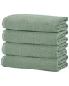 Linery & Co Luxury Cotton Textured Bath Towel In Green