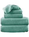 Linery & Co Luxury Cotton Textured Bath Towel In Green