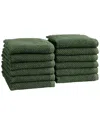 Linery & Co Luxury Cotton Textured Bath Towel In Green
