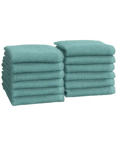 Linery & Co Luxury Cotton Textured Bath Towel In Green