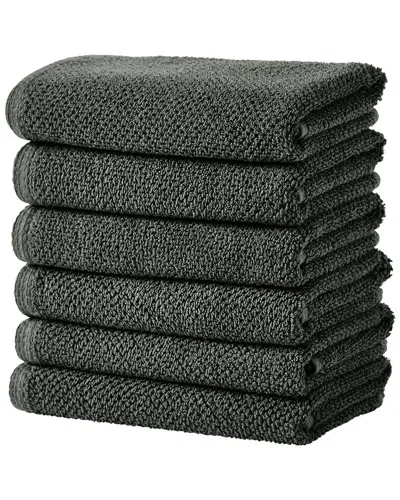 Linery & Co Luxury Cotton Textured Bath Towel In Green