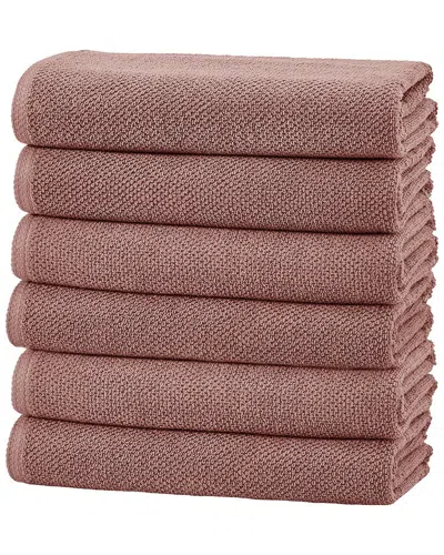 Linery & Co Luxury Cotton Textured Bath Towel In Purple