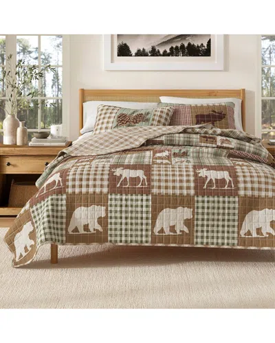 Linery & Co . Matthew Rustic Woodland Reversible Quilt Set In Brown