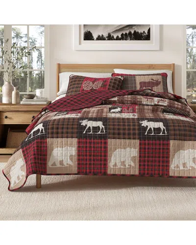 Linery & Co . Matthew Rustic Woodland Reversible Quilt Set In Multi
