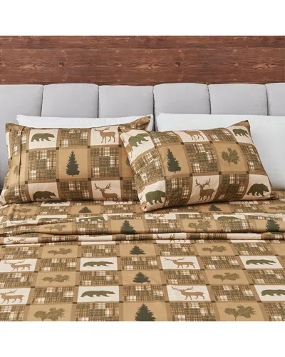 Linery & Co . Mountain Ridge Ultra-soft Lodge-inspired Sheet Set In Brown