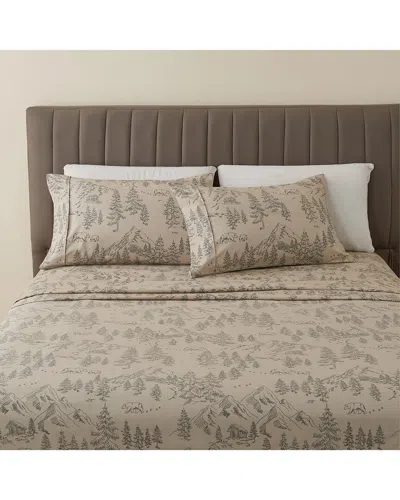 Linery & Co . Mountain Ridge Ultra-soft Lodge-inspired Sheet Set In Brown