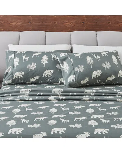 Linery & Co . Mountain Ridge Ultra-soft Lodge-inspired Sheet Set In Gray