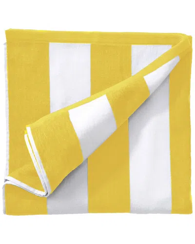 Linery & Co . Novia Oversized Cotton Cabana Beach Towel In Yellow