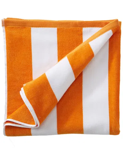 Linery & Co . Novia Oversized Cotton Cabana Beach Towel In Orange