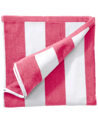 Linery & Co . Novia Oversized Cotton Cabana Beach Towel In Pink