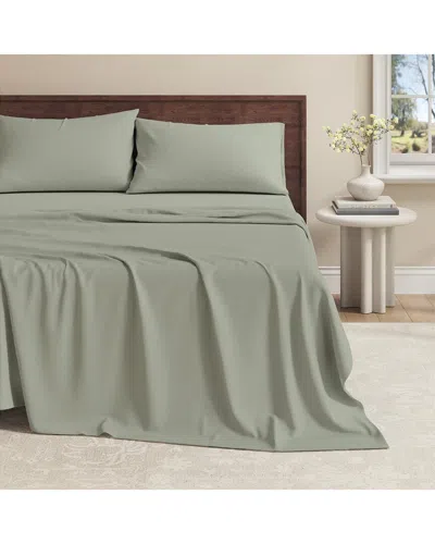 Linery & Co . Organic Cotton Jersey Sheet Set In Green