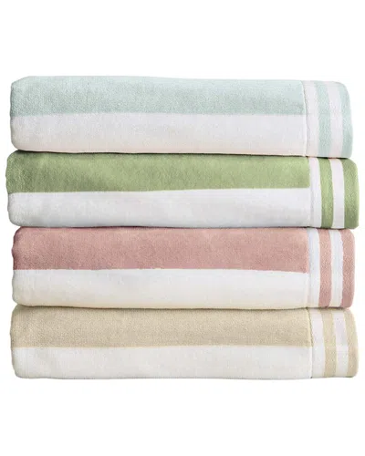 Linery & Co . Pack Of 4 Edgartown 100% Cotton Velour Cabana Beach Towels In Multi