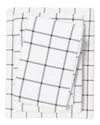 Linery & Co Plaids & Stripes 100% Turkish Cotton Flannel Sheet Set In White