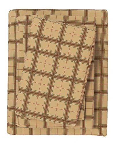 Linery & Co Plaids & Stripes 100% Turkish Cotton Flannel Sheet Set In Multi