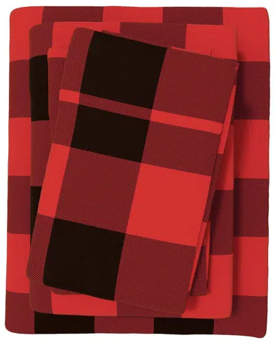 Linery & Co Plaids & Stripes 100% Turkish Cotton Flannel Sheet Set In Multi